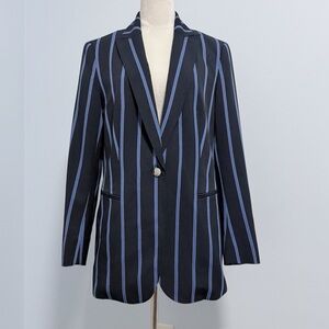 Anne Klein Womens Plus Suit Separate Office Wear One-Button Blazer Navy 20W
